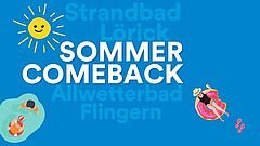 Das Plakat zum Sommer-Comeback im Freibad