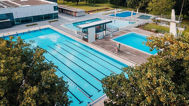 Das Allwetterbad von oben