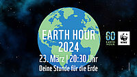 Das Plakat zur Earth Hour mit dem Erdball drauf.