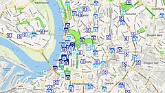 Karte von Düsseldorf mit Icons
