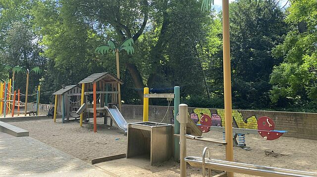 Der Kleinkindbereich auf dem Spielplatz 