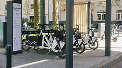Lastenräder an der Mobilitätsstation 