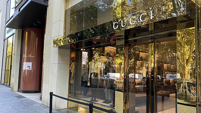 Gucci Schaufenster und Eingang