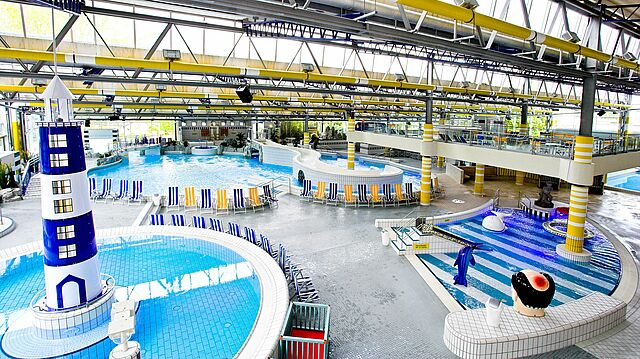 Überblick über die verschiedenen Becken im Düsselstrand
