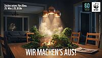 Mini-Wald wird von einer Deckenlampe angestrahlt