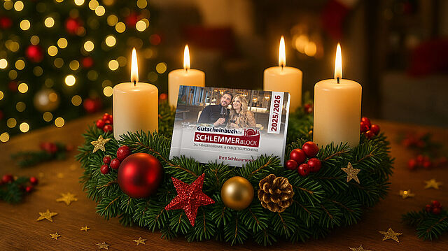 Adventskranz mit Schlemmerblock